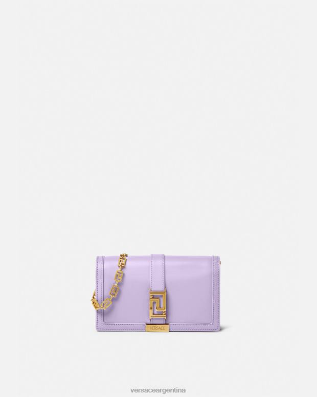 mujer Versace lila bolso mini con greca diosa bolsas 4F604269