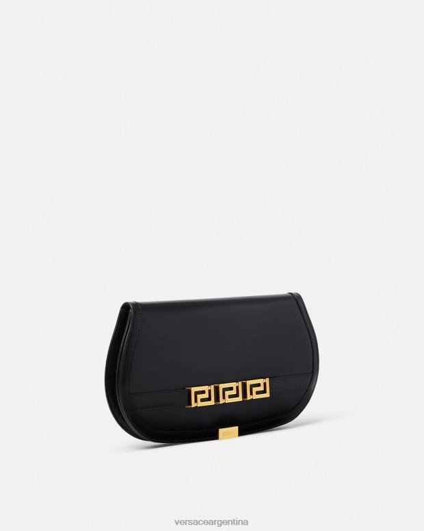 mujer Versace negro bolso de mano con greca diosa bolsas 4F604261