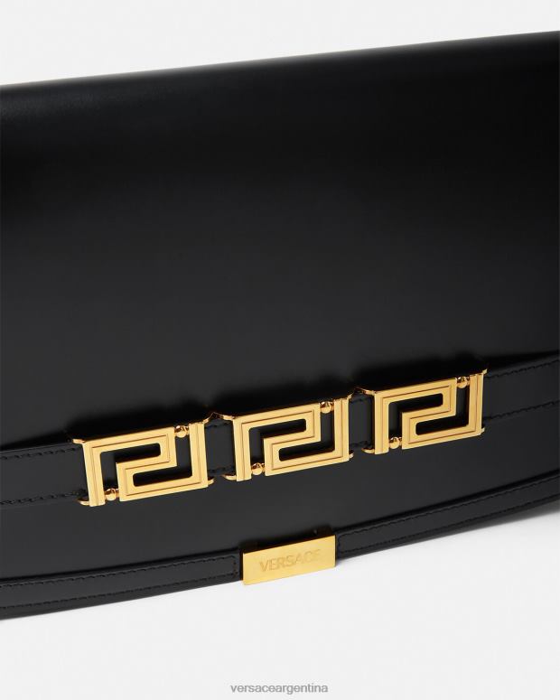 mujer Versace negro bolso de mano con greca diosa bolsas 4F604261