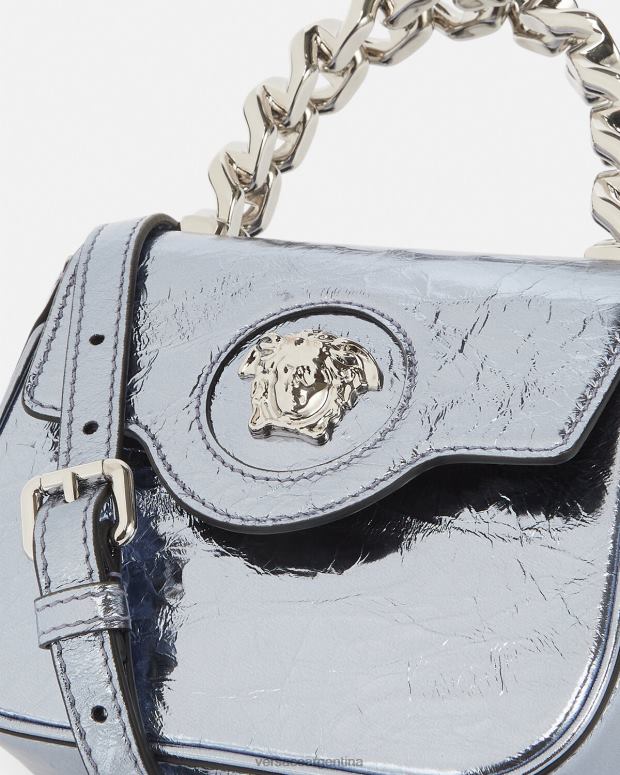 mujer Versace azul claro bolso mini metalizado la medusa bolsas 4F604302