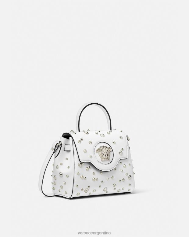 mujer Versace blanco bolso de mano pequeño con pinchos la medusa bolsas 4F604351