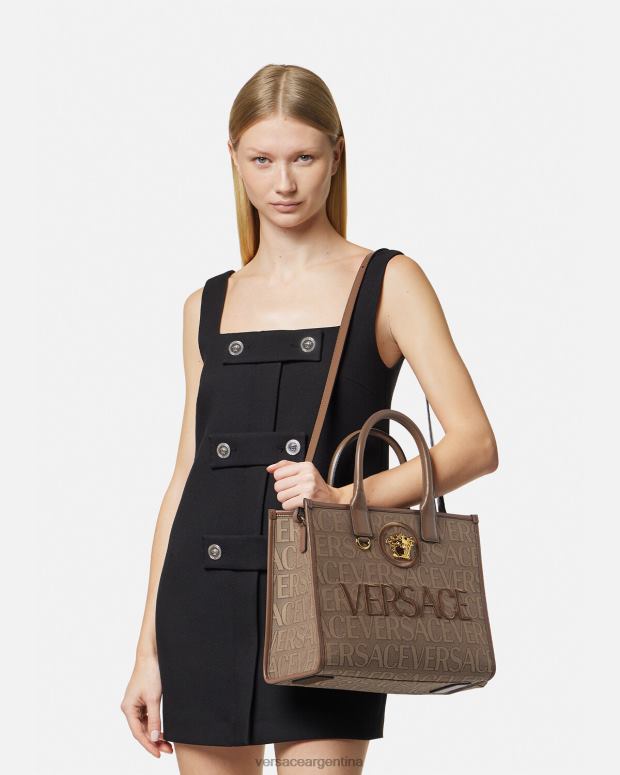 mujer Versace marrón bolso tote pequeño en toda su extensión bolsas 4F604316