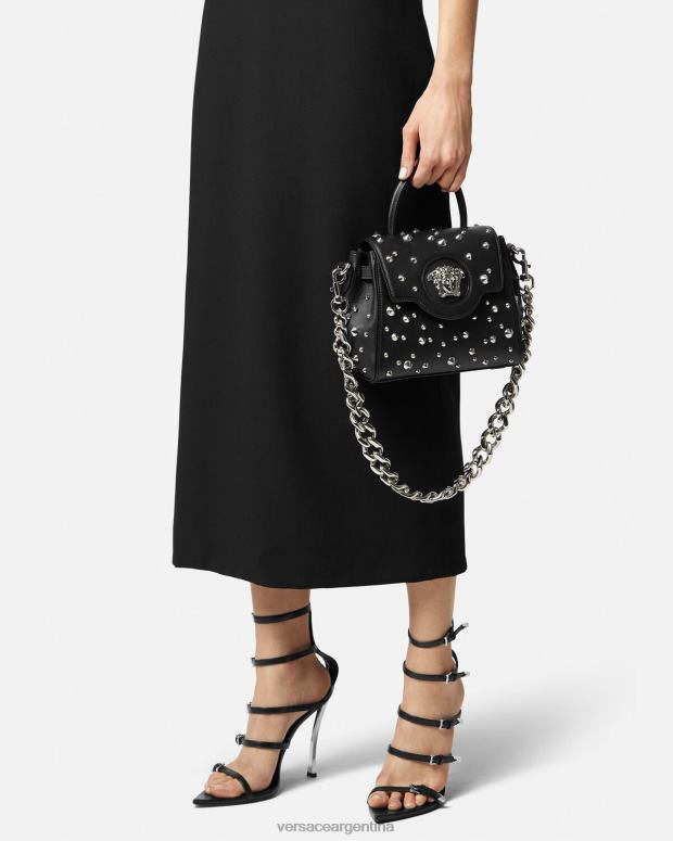 mujer Versace negro bolso de mano pequeño con pinchos la medusa bolsas 4F604350