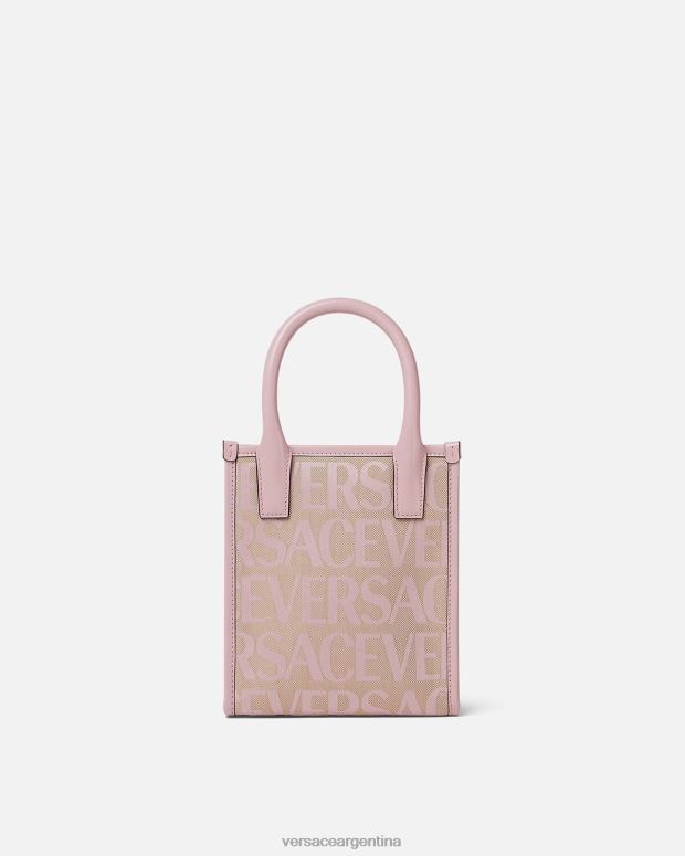 mujer Versace rosa y estampado bolso tote mini en toda su extensión bolsas 4F604319