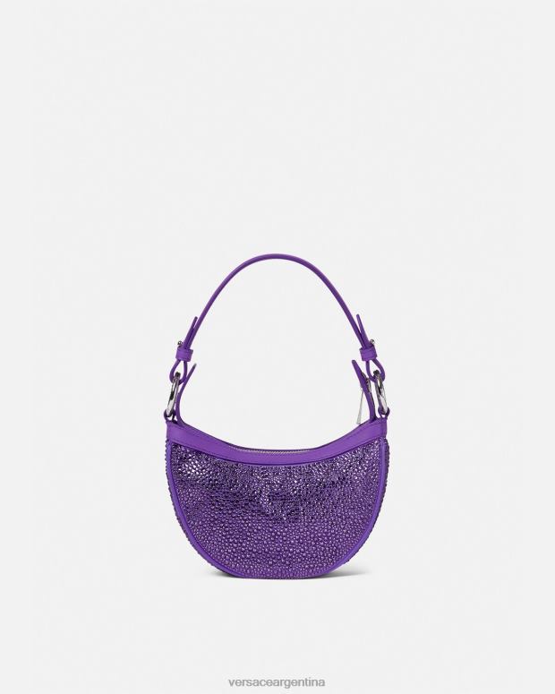 mujer Versace Violeta bolso hobo mini con repetición de cristales bolsas 4F604299