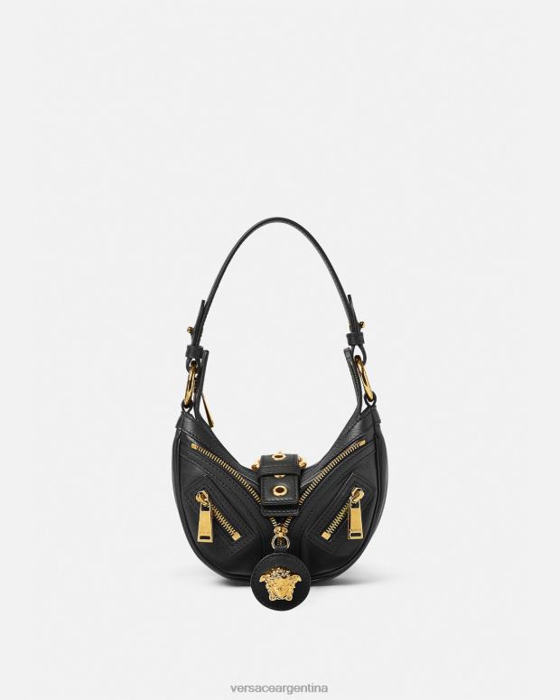 mujer Versace negro bolso hobo mini repetido bolsas 4F604273