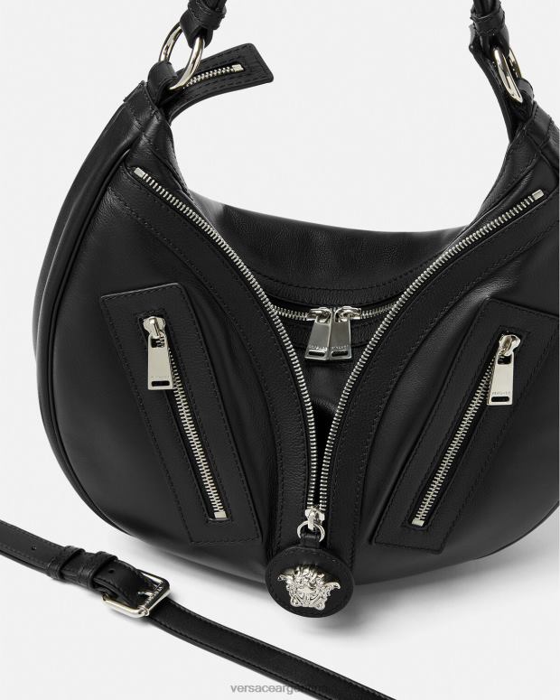 mujer Versace negro bolso hobo repetido bolsas 4F604285