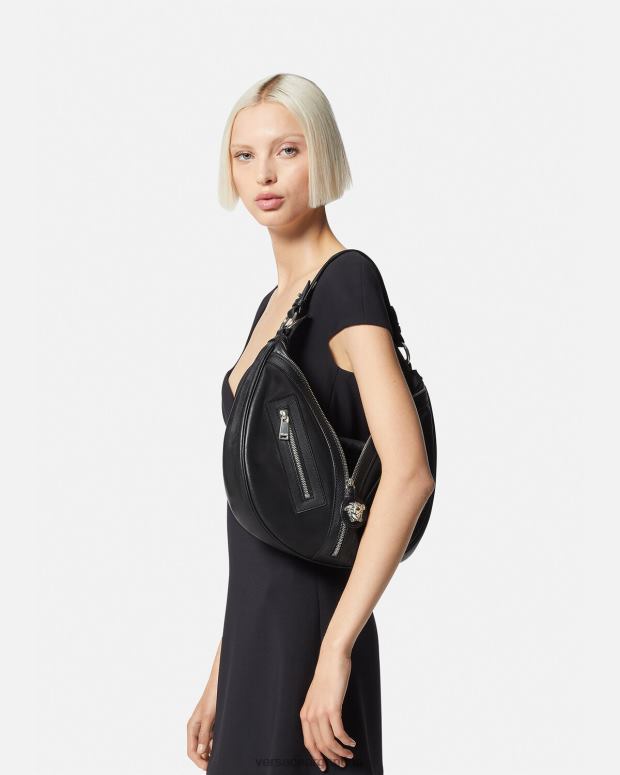 mujer Versace negro bolso hobo repetido bolsas 4F604285