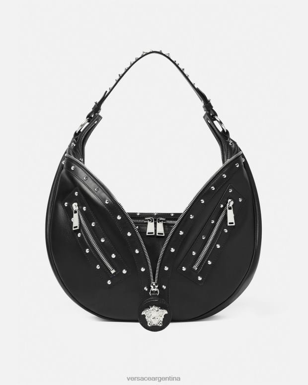 mujer Versace negro bolso hobo repetido bolsas 4F604289