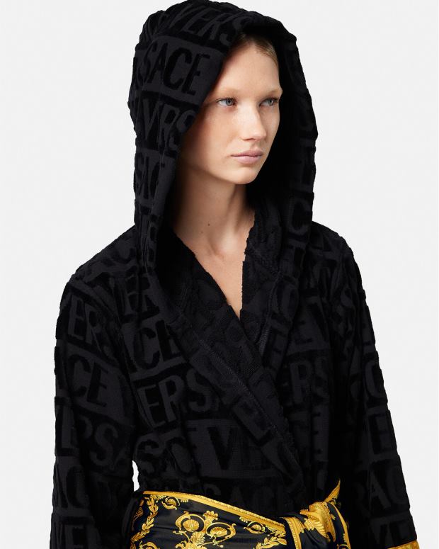 mujer Versace negro albornoz corto integral ropa interior y ropa de playa 4F6041083