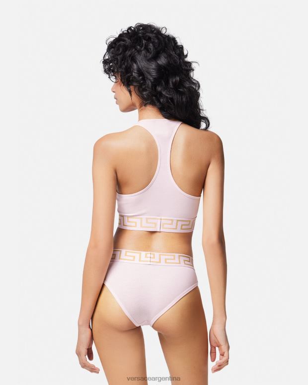 mujer Versace Rosa claro calzoncillos con borde de greca ropa interior y ropa de playa 4F6041059