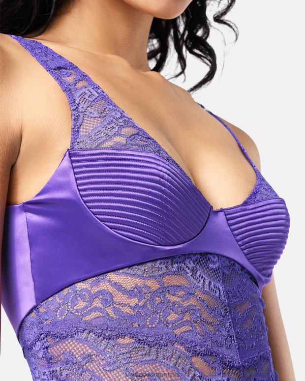 mujer Versace Violeta mono de encaje ropa interior y ropa de playa 4F6041078