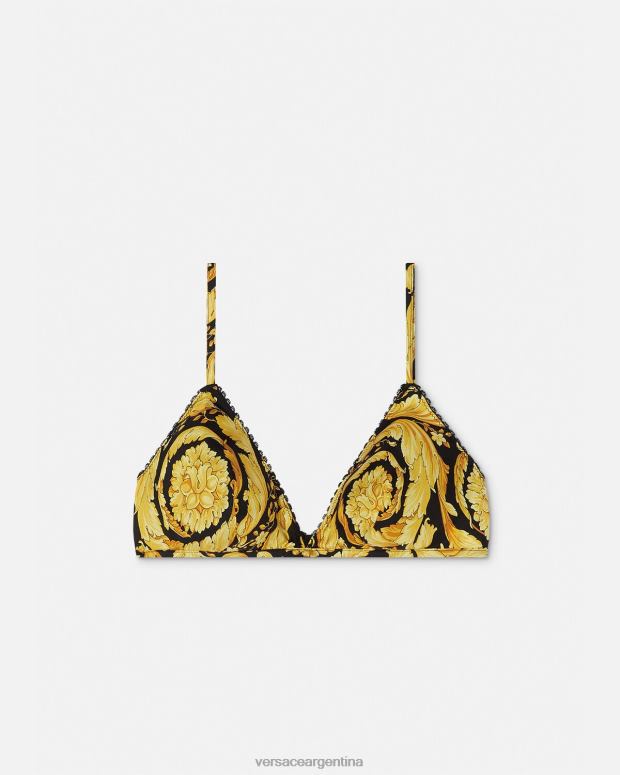 mujer Versace imprimir bralette de seda con estampado barroco ropa interior y ropa de playa 4F6041070