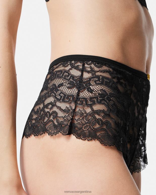 mujer Versace negro braguitas de encaje barroco ropa interior y ropa de playa 4F6041067