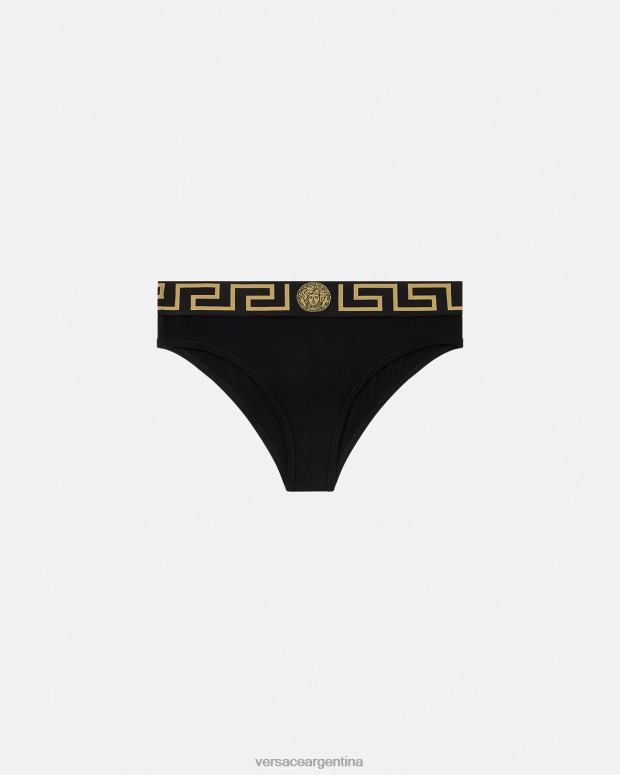 mujer Versace negro calzoncillos con borde de greca ropa interior y ropa de playa 4F6041060