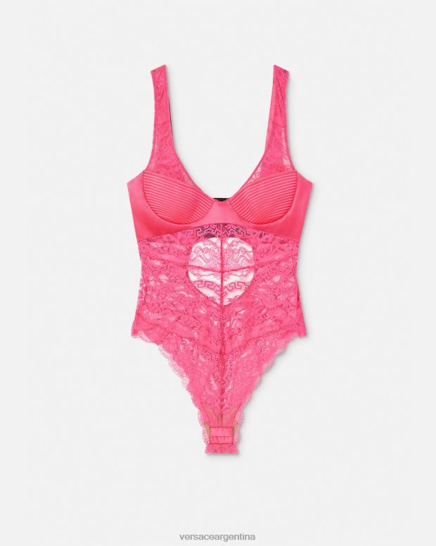 mujer Versace rosa mono de encaje ropa interior y ropa de playa 4F6041079