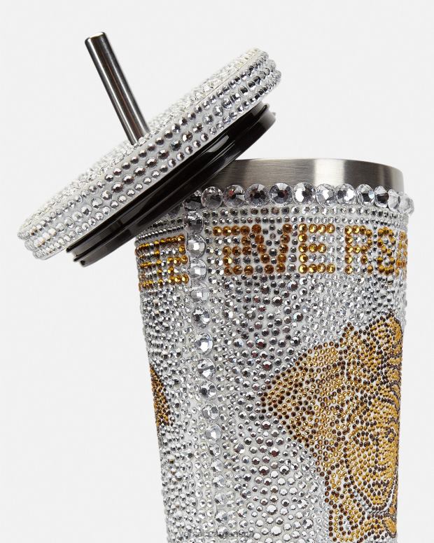mujer Versace blanco taza de viaje de medusa de cristal ropa interior y ropa de playa 4F6041205