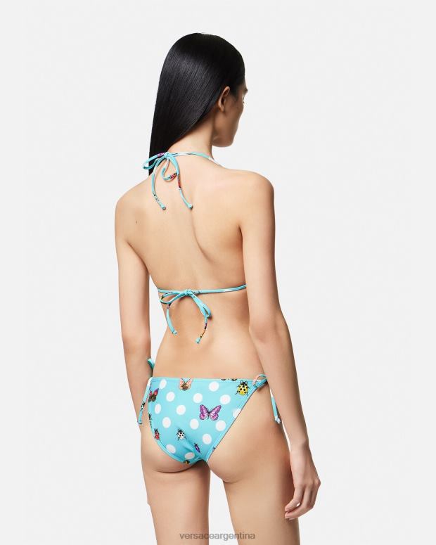 mujer Versace azul braguita de bikini mariposas ropa interior y ropa de playa 4F6041132
