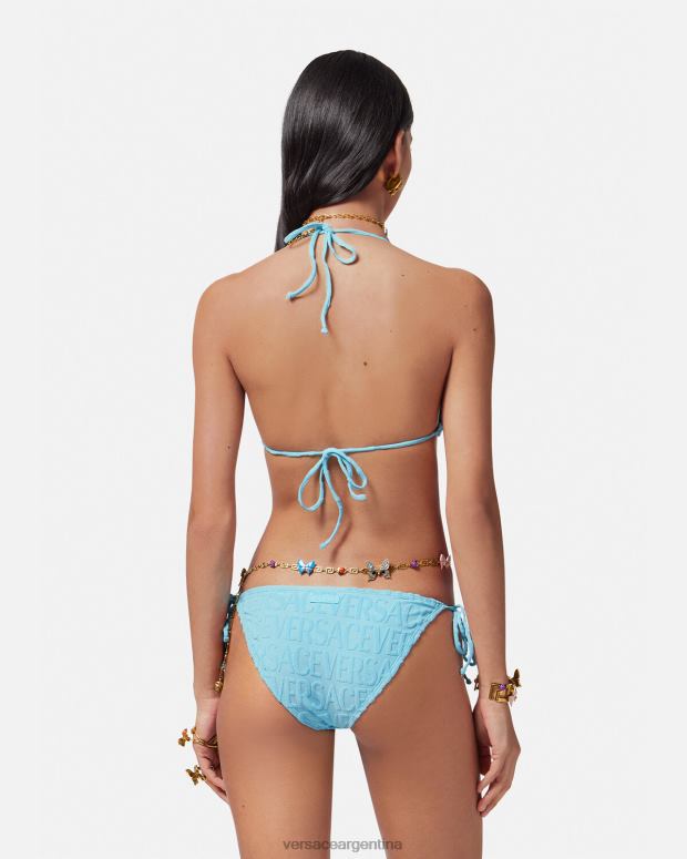 mujer Versace azul claro top de bikini tipo toalla ropa interior y ropa de playa 4F6041119