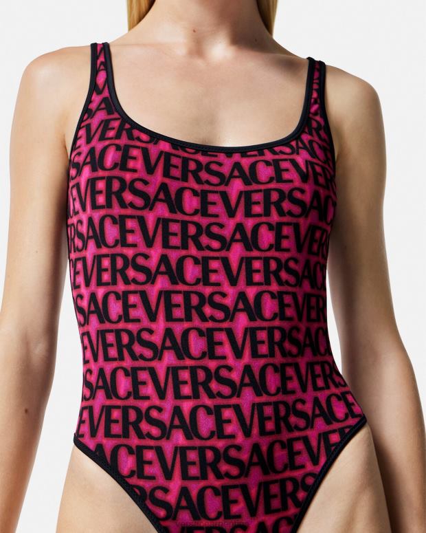 mujer Versace fucsia y estampado traje de baño reversible ropa interior y ropa de playa 4F6041170