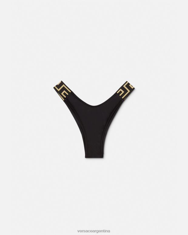 mujer Versace negro braguitas de bikini con borde de greca ropa interior y ropa de playa 4F6041157