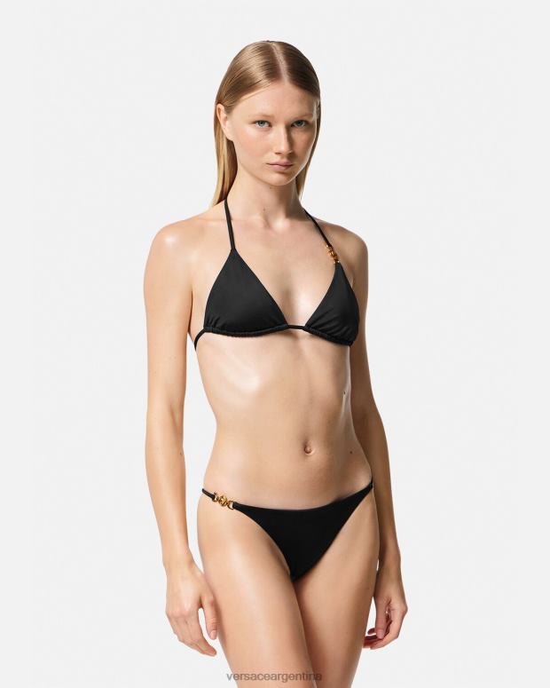mujer Versace negro top de bikini de triángulo con medusa '95 ropa interior y ropa de playa 4F6041145