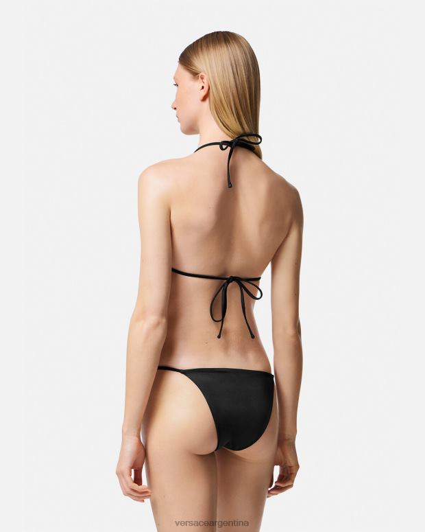 mujer Versace negro top de bikini de triángulo con medusa '95 ropa interior y ropa de playa 4F6041145