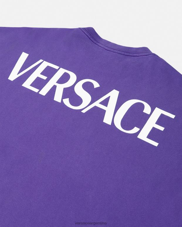 mujer Versace Violeta camiseta extragrande de diosa ropa 4F604151