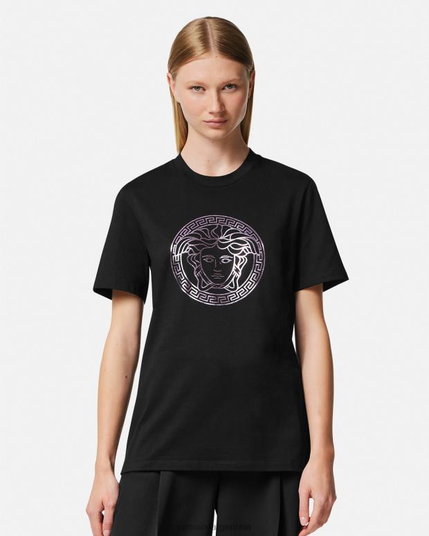 mujer Versace negro y rosa camiseta medusa ropa 4F604127