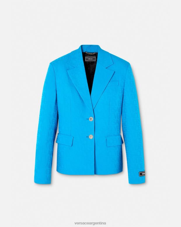 mujer Versace azul blazer en jacquard integral ropa 4F604106