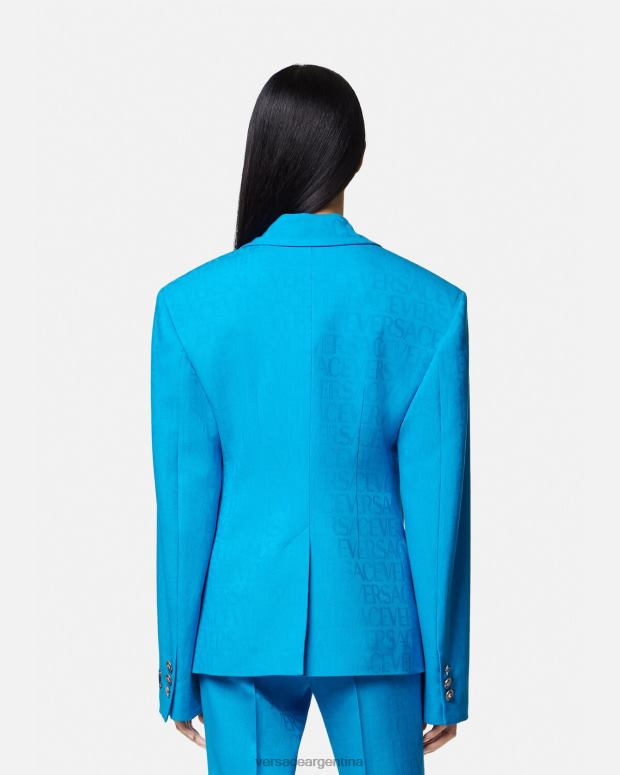 mujer Versace azul blazer en jacquard integral ropa 4F604106