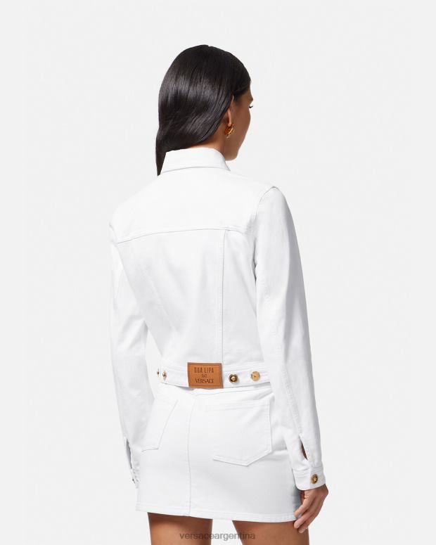 mujer Versace blanco chaqueta vaquera con medusa '95 ropa 4F60481