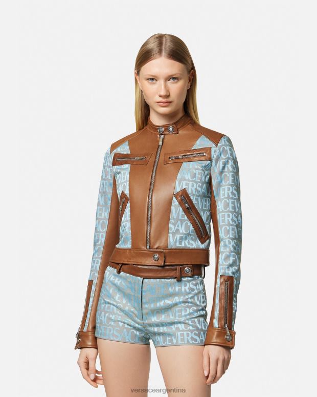 mujer Versace imprimir chaqueta integral ropa 4F60484
