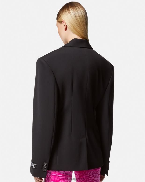 mujer Versace negro blazer con botonadura sencilla ropa 4F604112