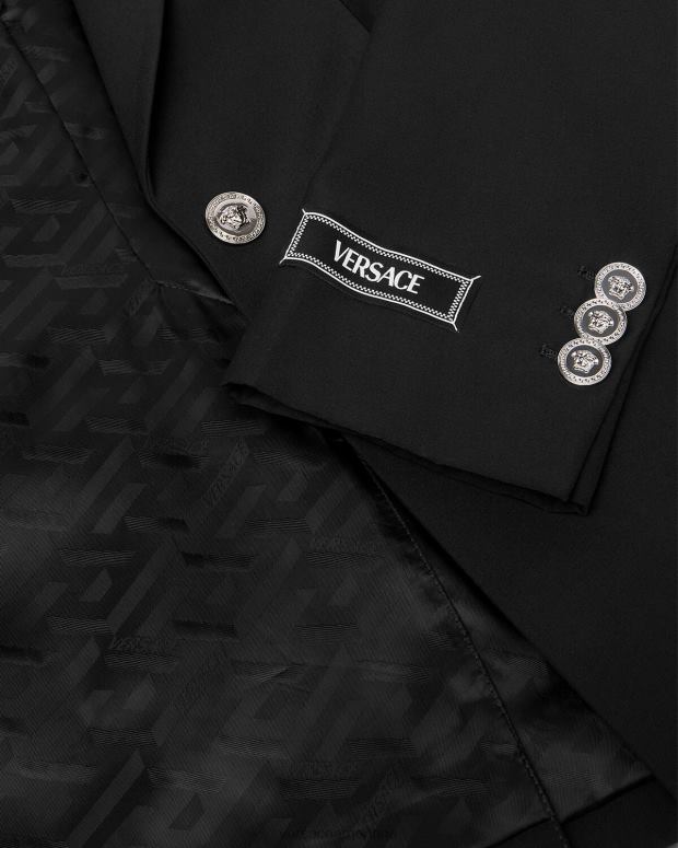 mujer Versace negro blazer con medusa y botonadura sencilla ropa 4F604110