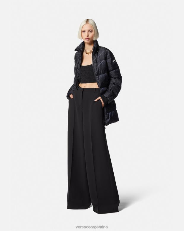 mujer Versace negro chaqueta acolchada la greca ropa 4F60495