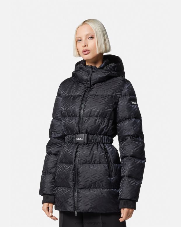 mujer Versace negro chaqueta acolchada la greca ropa 4F60495