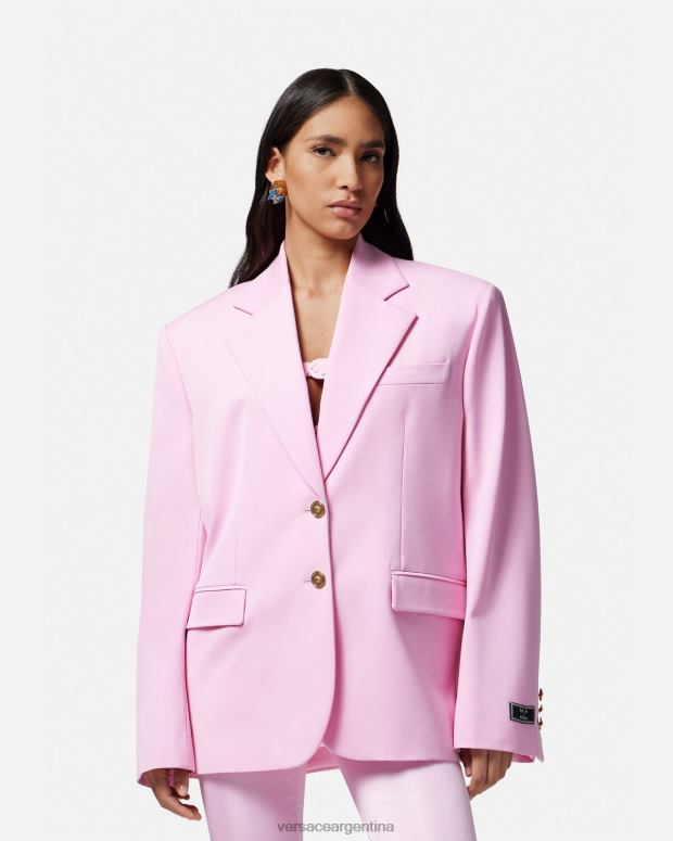 mujer Versace rosa blazer extragrande con medusa ropa 4F604105