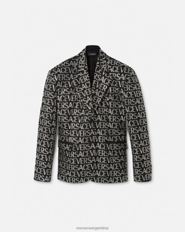 mujer Versace un color blazer con cristales ropa 4F604115