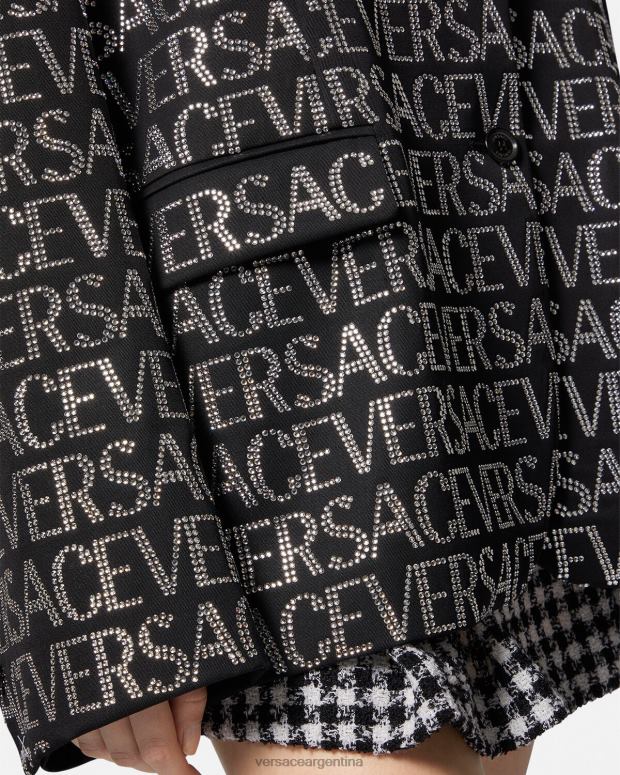 mujer Versace un color blazer con cristales ropa 4F604115
