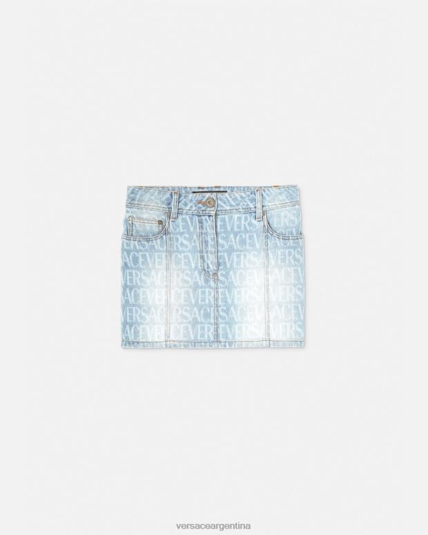 mujer Versace azul minifalda vaquera integral ropa 4F604166