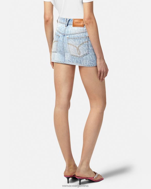 mujer Versace azul minifalda vaquera integral ropa 4F604166