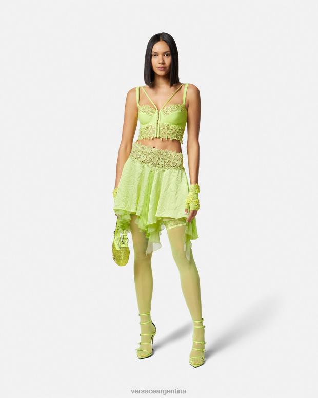 mujer Versace cal minifalda de encaje ropa 4F604188