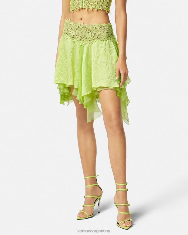 mujer Versace cal minifalda de encaje ropa 4F604188