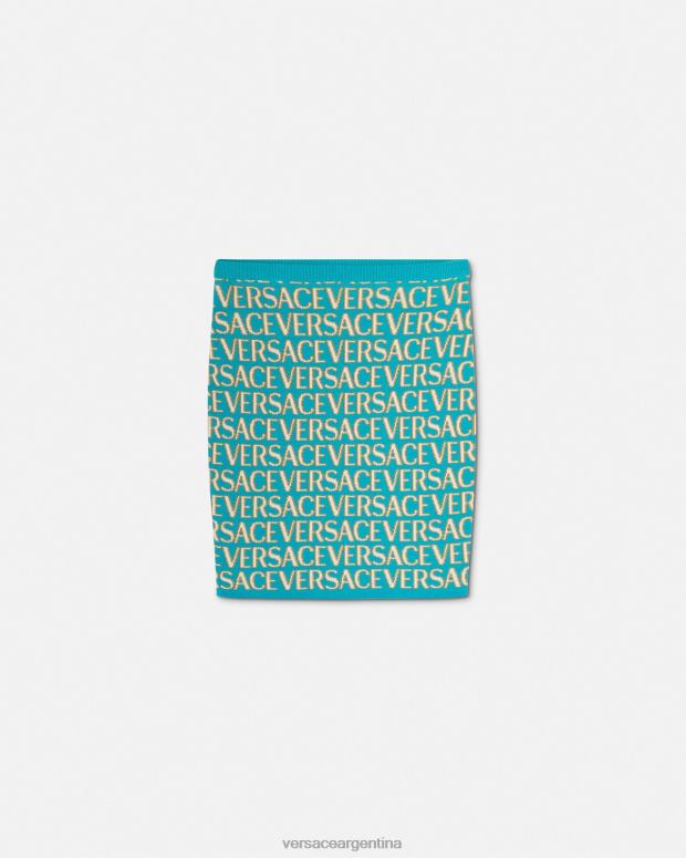 mujer Versace imprimir falda de punto ropa 4F604163