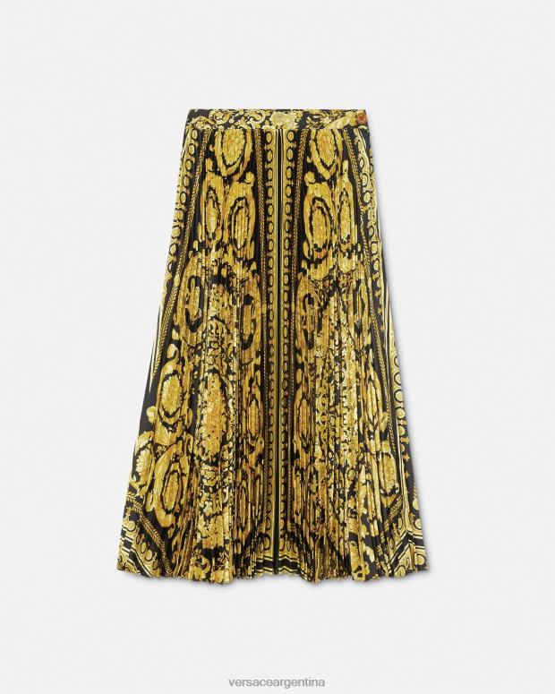 mujer Versace imprimir falda midi plisada estilo barroco ropa 4F604171