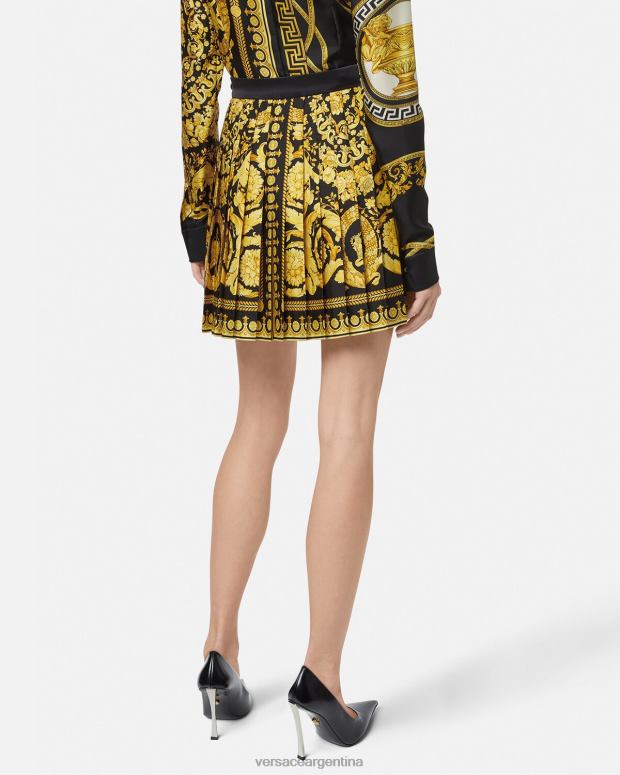 mujer Versace imprimir falda plisada barroco ropa 4F604169