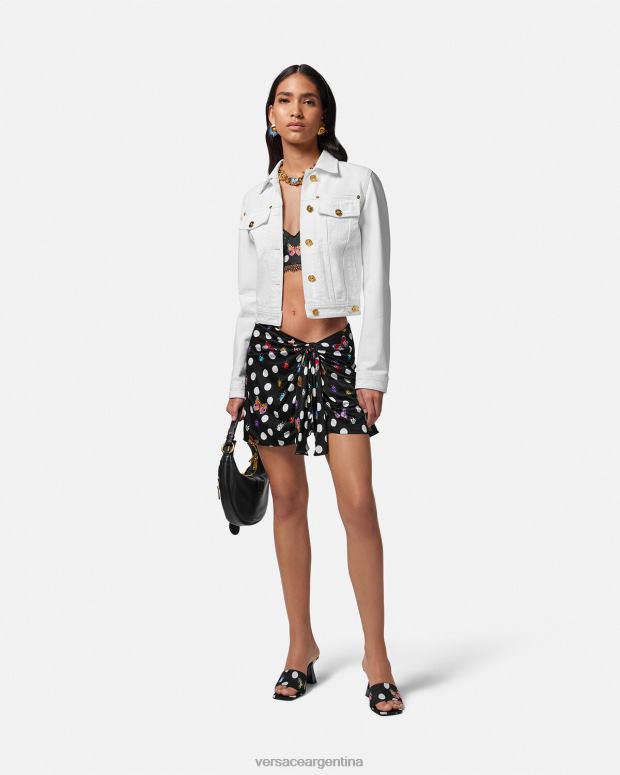 mujer Versace imprimir minifalda anudada con mariposas ropa 4F604157