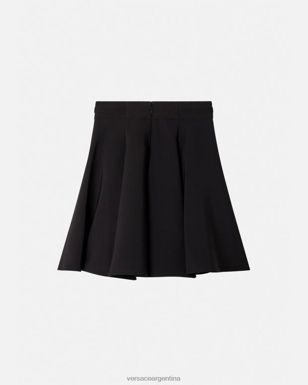 mujer Versace negro falda de alta costura barroca con hebilla ropa 4F6042252