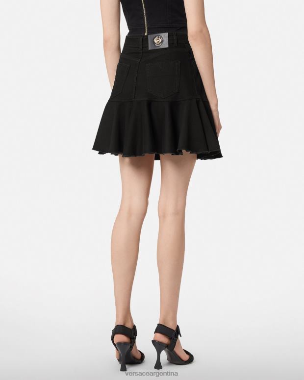 mujer Versace negro falda vaquera barroca couture1 ropa 4F6042253